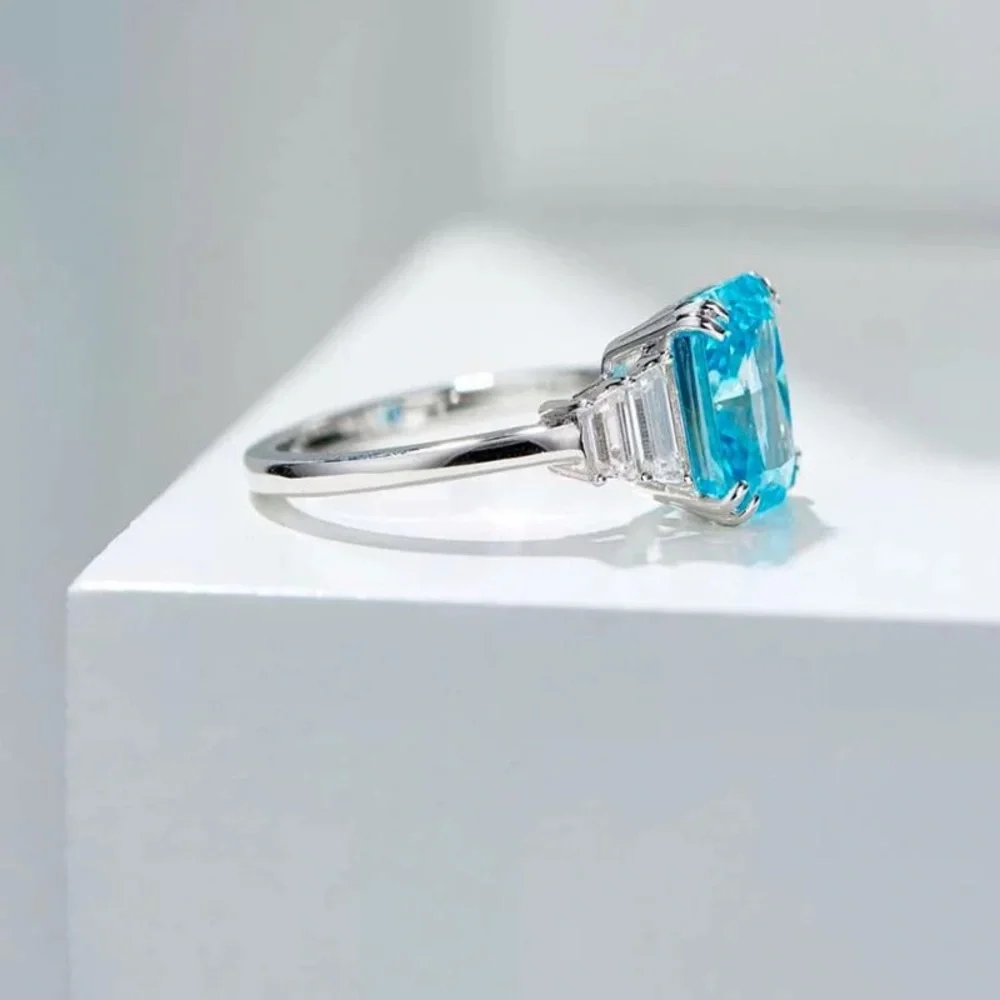 2ct Radiant Aquamarine Ring - Picture 12 of 15